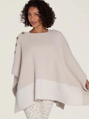 NWT Barefoot Dreams
CozyChic Coastline Poncho in Mauve O/S